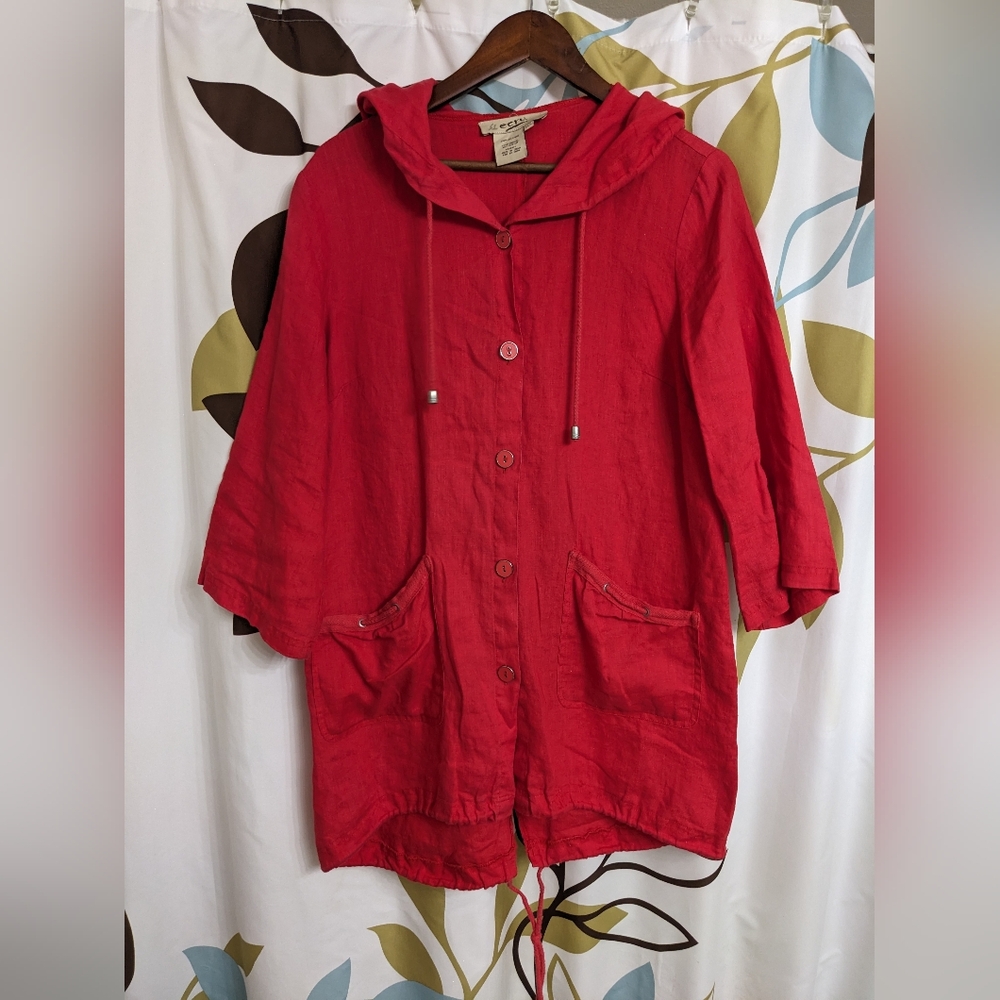 Ercu Red Linen Jacket size M
